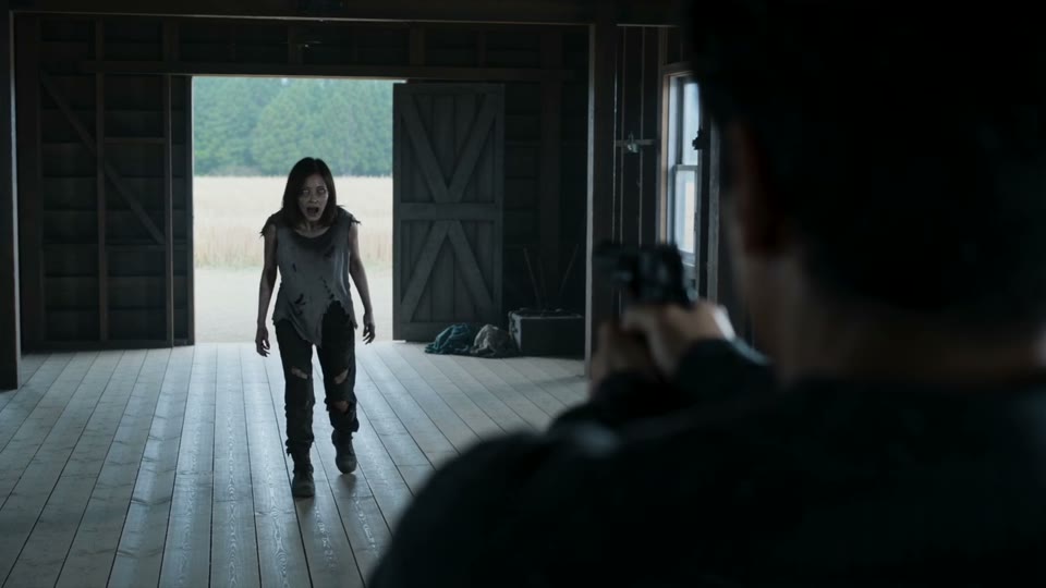 Zombie couple abandoned cabin frame at three seconds